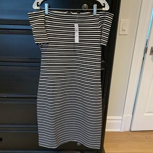 Ann Taylor off the shoulder Stripped dress.